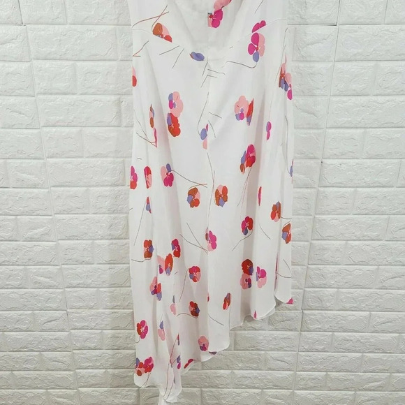 New Lewitt Women's Dress Sleeveless V-Neck Floral Print White Size 14 - Picture 5 of 8